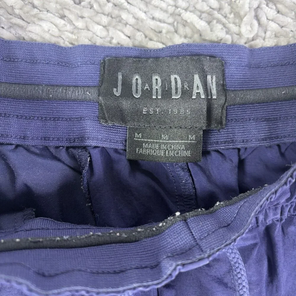 Vintage Jordan Woven Joggers Mens Medium Navy Blue Activewear Training Y2K Nylon